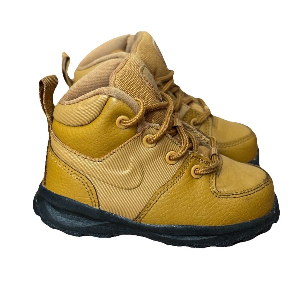 Nike Manoa LTR Toddler Hiking Boots Wheat Tan Mid Top Shoes BQ5374-700 Size 6C